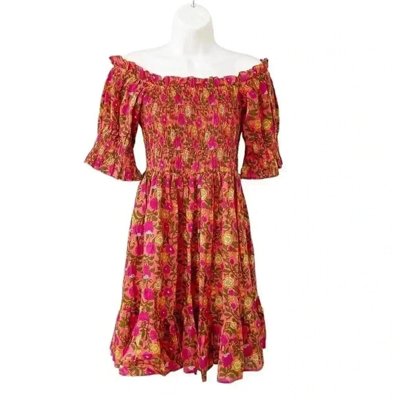 NEW Mille Kiki Floral Mini Dress Passionfruit size Medium - Picture 3 of 10